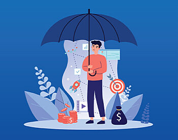 animated image of man holding umbrella.